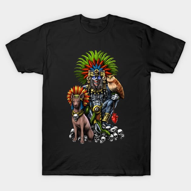 Aztec God Mictlantecuhtli T-Shirt by underheaven